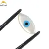 Ojo de Diablo Concha Natural de Agua de Mar Cuentas Ojo de Doble Cara Forma de Palma Goteo de Aceite Cuentas Sueltas Collar DIY Accesorios de Joyería