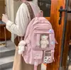 Mochila de Estilo Universitario Nuevo de Comercio Exterior para Mujer Estilo Coreano Bolsa para Estudiante Bolsa para Estudiante de Primaria y Secundaria Tela de Nylon Mochila de Gran Capacidad