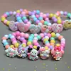 Nova Pulseira de Desenho Animado para Meninas, Pulseira de Contas Sanrio Infantil, Nova Pulseira Colorida de Pérolas para Meninas, Pulseira de Princesa