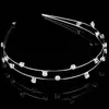 Diadema de hadas en stock para mujer, estilo verano, modelo nuevo de moda 2025, diadema simple de aleación con pedrería fina y perlas