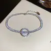 Brilho Estelar~Pulseira Quadrada e Redonda de Zircônia Ultra Brilhante, Toque de Luxo Leve e High-End, Acessório de Mão Exquisito e Versátil
