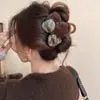 Horquilla para el pelo con lazo de felpa estilo Chanel, estilo femenino, con temperamento en la parte trasera de la cabeza, con forma de tiburón, para otoño e invierno, nueva y de alta gama.