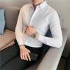 Camisa de Manga Larga para Hombre Camisa Delgada de Manga Corta Elástica Ajustada Estilo Coreano para Hombre Camisa Base para Traje de Hombre