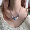 Collar de Cuerda Trenzada con Colgante de Concha de Playa Estilo Bohemio Verano Vacaciones en la Playa Cadena para Clavícula Personalizable Versátil