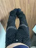 Jeans de color irregular con bloques de lunares para hombres y mujeres, muy populares, negros y blancos con eslogan de letras, nicho de alta gama, ligeramente atrevidos, de pierna recta