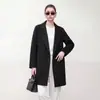 Nuevo abrigo de lana de doble cara para otoño e invierno para mujer, de longitud media, cruzado, moderno y adecuado para el trabajo