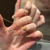 Acero de Titanio No se Desvanece Zircón Super Brillante Corazón Triturado de Hielo Medieval Colgante Collar Cadena para Clavícula de Lujo Accesible de Gama Alta Nicho