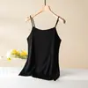 Camisola Transfronteriza al por Mayor de Seda Hielo Sin Costuras Sensación Desnuda Color Sólido Clásica Casual Base Larga Sin Copas Ropa Interior para Mujer