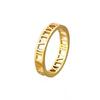 Anillo Europeo y Americano Transfronterizo Creativo con Números Romanos Huecos de Acero de Titanio Anillo de Pareja de Acero Inoxidable Oro Rosa
