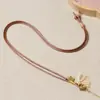 Cordón de collar ajustable simple de 1.5 mm con nudo plano, correa para el cuello con colgante de tirón recto, cordón para joyería al por mayor