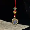 Cordão Original para Celular Tecido à Mão Oito Santos Padroeiros 1,5 Pingente de Celular Thangka Pintado a Ouro Pendente para Bolsa Pen Drive