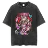 Talla Europea Transfronteriza Estampado de Anime Japonés Algodón Oversize para Hombre Vintage t