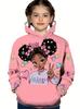 Sudadera fina para niña transfronteriza 2024 Nueva primavera y otoño para niños Manga larga Top holgado Chaqueta con capucha RB05