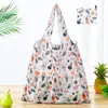 Bolsa de compras plegable de gran capacidad, bolso de mano portátil para supermercado, impresión de logotipo, bolsa de almacenamiento 190T, directo de fábrica