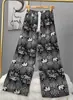 Pantalones de pijama de algodón para mujer, verano, finos, estampados, casuales, de pierna ancha, pueden usar mujeres embarazadas, comercio exterior, pantalones de talla grande