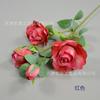 Impressão 3D 4 cabeças Flores de imitação Rosa Rouge atacado flores de tecido de seda para garrafa flores de interior sala de estar salão de casamento flores decorativas
