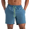 Calções de praia masculinos, calções de verão, calções de banho para spa, calções de natação, calções de quatro peças, dupla camada, tamanho grande, calças desportivas casuais impermeáveis.