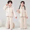Pijama para Niños Otoño e Invierno Nueva Ropa de Casa Infantil Forro Polar y Engrosado Niños Medianos y Grandes Niñas Pequeñas Traje Térmico de Terciopelo Austriaco