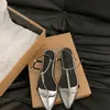 Elegantes sandalias romanas de tacón grueso estilo francés para mujer, nuevo modelo de verano 2026, combinadas con faldas, tiras finas, punta plateada