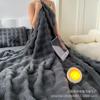 Manta Toscana Manta de Imitación de Piel de Conejo Manta de Terciopelo de Burbujas Manta Espesa de Doble Cara para Siesta en la Oficina Funda de Manta para Sofá