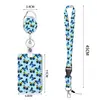 Lanyard floral de poliéster para transferencia térmica mariposa aleación de zinc hebilla de liberación fácil impresión fácil portatarjeta de identificación