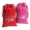 Bolsa de Satén Roja con Cordón y Logo Serigrafiado, Bolsa tipo Seda para Joyería y Almacenamiento de Regalos, Empaque Universal