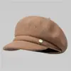 Gorra de estilo coreano elegante con visera curva que hace que la cara parezca más pequeña, Gorro de lana para mujer con circunferencia de cabeza grande, Boina de lana para otoño e invierno, Hecho a medida