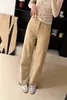Calça Jeans Relaxada de Perna Reta Outono~Vintage Francês de Cintura Alta Emagrecedora Solta Elástica Perna Reta para Mulheres H081908