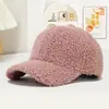 Gorro Plano de Lana de Cordero de Color Sólido para Otoño e Invierno, Logo Personalizable, Gorra de Béisbol Cálida a la Moda, Gorra Versátil Estilo Coreano