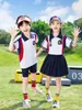 Uniforme Escolar de Verão Duas Peças com Manga Curta para Alunos do Jardim de Infância e Ensino Fundamental, Conjunto para Apresentação, Roupas de Classe para Meninos e Meninas