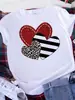 Brave Soul L Retro Americano Carta Amor Branco Camiseta Feminina Manga Curta Gola Redonda Solta Tamanho Grande Top Casual