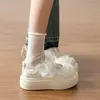 2026 Nuevos Zapatos Blancos Transpirables de Suela Gruesa Cómodos de Moda Versátiles Mary Janes Deportivos para Mujer Zapatos Individuales