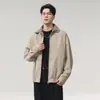 Nueva Chaqueta de Trabajo Vintage con Cuello Solapa de Diseñador de Moda para Hombre, Nuevo Abrigo Khaki Simple Versátil de Invierno