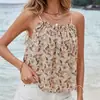 Camisola Estilo Boho Europeu e Americano Estampa Paisley Feminina Gola Quadrada Sem Mangas Solta Emagrecedora Elegante Top Atacado