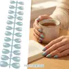 Adesivos de Nail Art de Comércio Exterior Mais Vendidos, Cor Nude Transparente, Cor Sólida, 24 Peças, Tamanhos Variados, Pontas de Nail Art Usáveis, Atacado