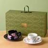 Xícara de café e pires com estampa floral, estilo nórdico, leve e luxuoso, retrô, criativo, presente de alto valor
