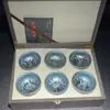 Linterna de Flor Azul Horno Jianyang Taza de Té Esmalte Mineral Original Base de Hierro Taza de Té de Cerámica Fácil de Mantener Color Regalo para Uso Personal