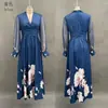 Amazon Aliexpress 2026 Primavera Vestido Largo de Malla Patchwork Estilo Francés Ajustado Versátil Vestido Largo Estampado para Mujer