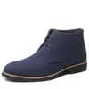 Zapatos Casuales de Cuero con Punta para Hombre de Otoño, Botas de Cuero de Corte Medio con Cordones Delanteros, Tacón Bajo, Tallas Grandes 47 48, Zapatos de Hombre Tipo Martin