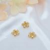 Acessórios para joias DIY suporte de flor pétala banhado a ouro 18K micro cravejado flor pequena suporte de flor pulseira espaçador com contas flor