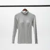 Dropshipping Blusa de Gola Alta com Manga Longa para Outono e Inverno com Bojo Embutido, Roupa de Dormir para Casa, Roupa Íntima de Base
