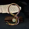 Pulsera Original Tejida a Mano con Nudo Vajra Thangka Ocho Deidades Guardianas Pulsera de Tara Verde Sala de Transmisión en Vivo