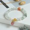 Pulseira de Esmeralda Natural Tianshan Estilo Chinês Feminino Pulseira com Pingente de Calcedônia Jade de Xinjiang Pulseira de Contas Coloridas de Jade