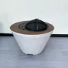 Nuevo Estufa de Barbacoa de Carbón Juego de Té Mesa Integrada Rural Calefacción Exterior de Patio Mesa de Café para el Hogar
