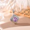 Colgante de plata de ley S925 con forma de mariposa y amatista, con nicho hueco, elegante y a la moda, combinable con todo.
