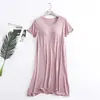 Dropshipping Roupa de Dormir Peça Única de Manga Curta Solta Tamanho Grande com Bojo para Casa e Uso Externo - Estilo Novo Primavera/Verão