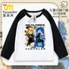 2026 Força Delta Nova Transfronteiriça Weilong Lobo Vermelho Roupas para Homens, Mulheres e Crianças, Camiseta de Manga Longa Raglan, Camisa de Algodão Puro Outono