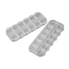 Caja de plástico transparente de doble fila con 12 compartimentos independientes para almacenar perlas para decoración de uñas, accesorios, herramientas y cuentas de ferretería