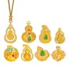 Accesorios DIY de la Tienda de Oro Puzuo, Collar con Colgante de Calabaza de Filigrana Chapado en Oro con Diamantes, Nueva Cadena para Suéter de la Fortuna Estilo Chino