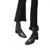Botas Femininas de Outono e Inverno Novas Versáteis Estilo Universitário com Salto Bloco, Botas Martin para Mulheres, que Aumentam a Altura e Emagrecem